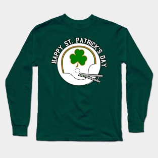 Happy St. Patrick's Day Shamrock Helmet Long Sleeve T-Shirt